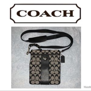 Coach Black and Gray Monogrammed Crossbody Purse